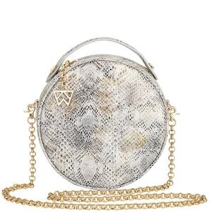 Kelly Wynne "Halo" Leather Snakeskin Crossbody Bag